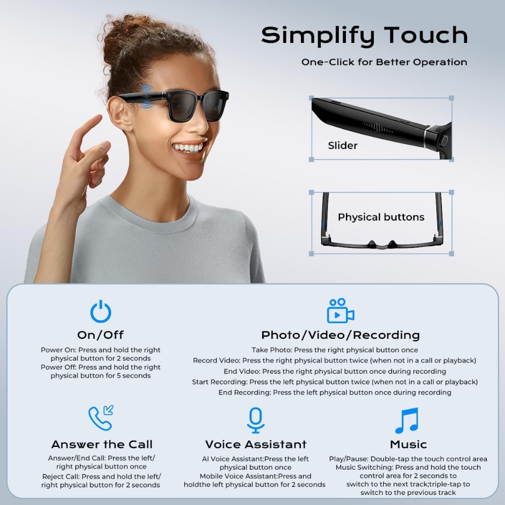 Smart HD Camera Glasses with V - đánh giá và giá Smart Glasses Lens