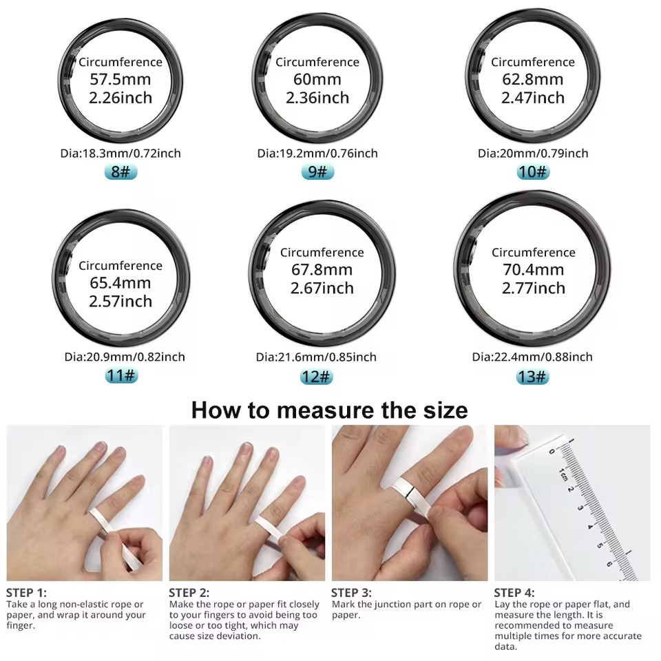 R09 Smart Ring Men Women with  - đánh giá và giá Temperature Ring Skin