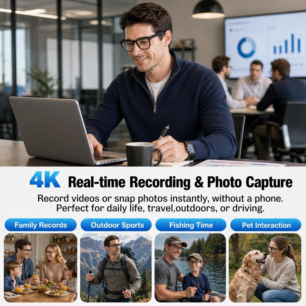 Smart Glasses for Travel: 4K V - đánh giá và giá Smart Glasses Lens