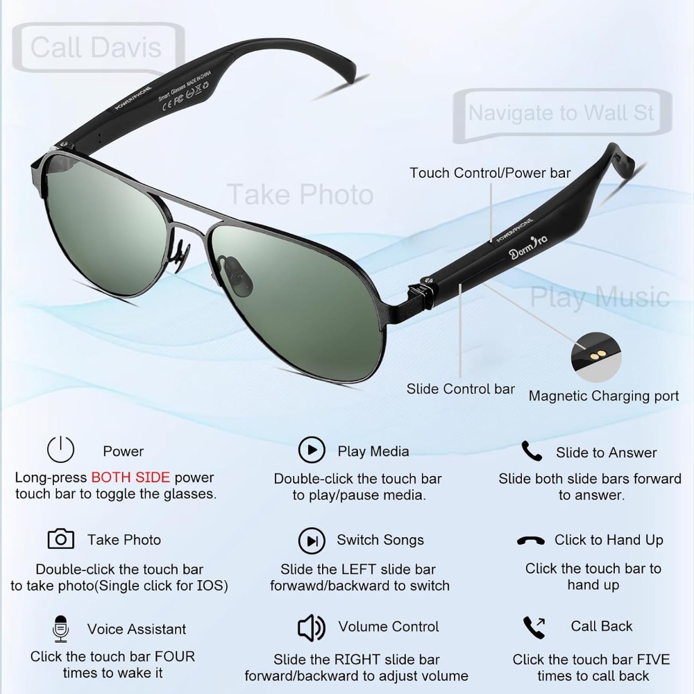 Men's Smart Glasses with 12H B - đánh giá và giá Smart Glasses Lens