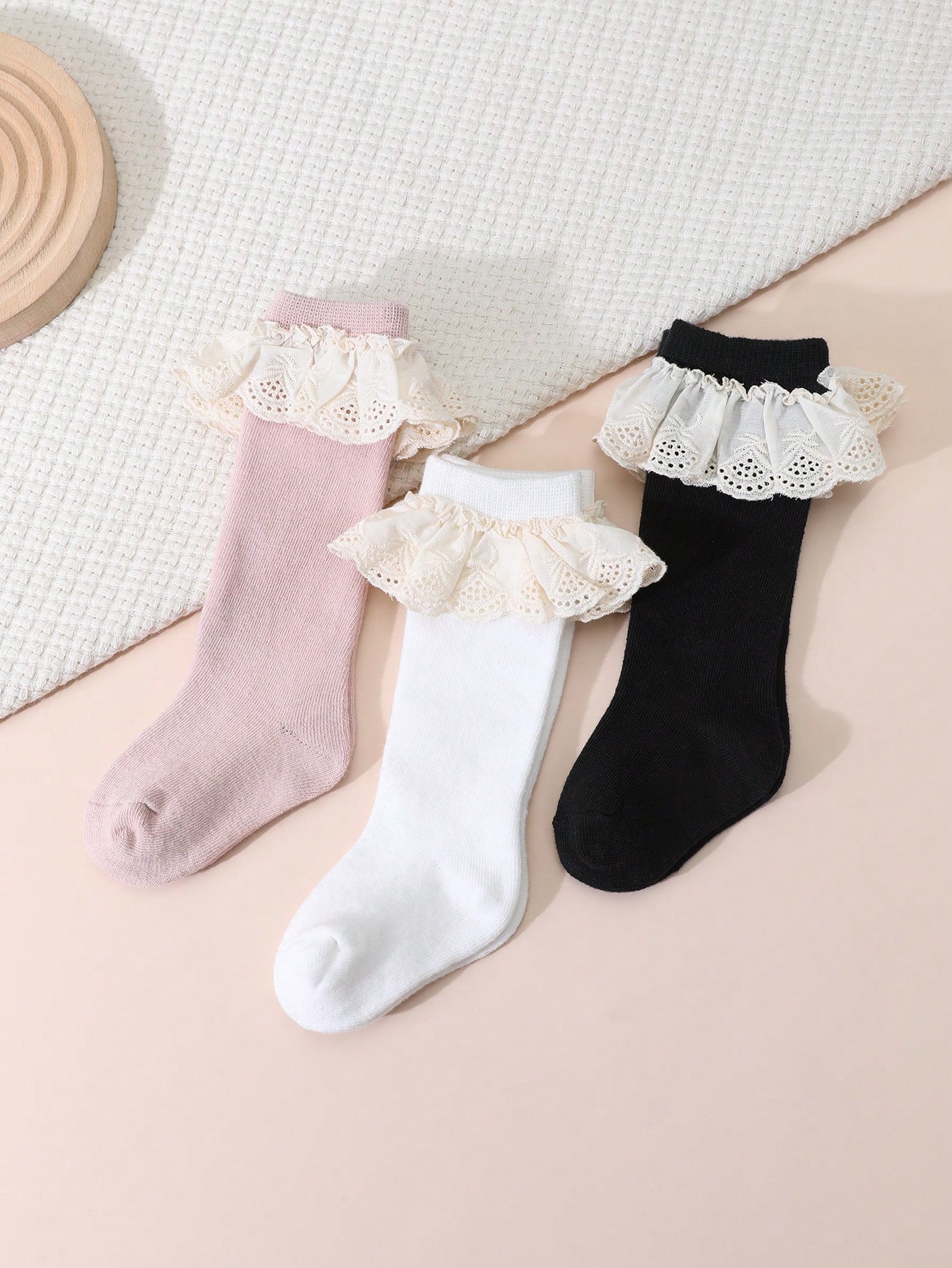 3Pairs Toddler Girls Lace Ruff - đánh giá và giá Baby Sock Oximeter