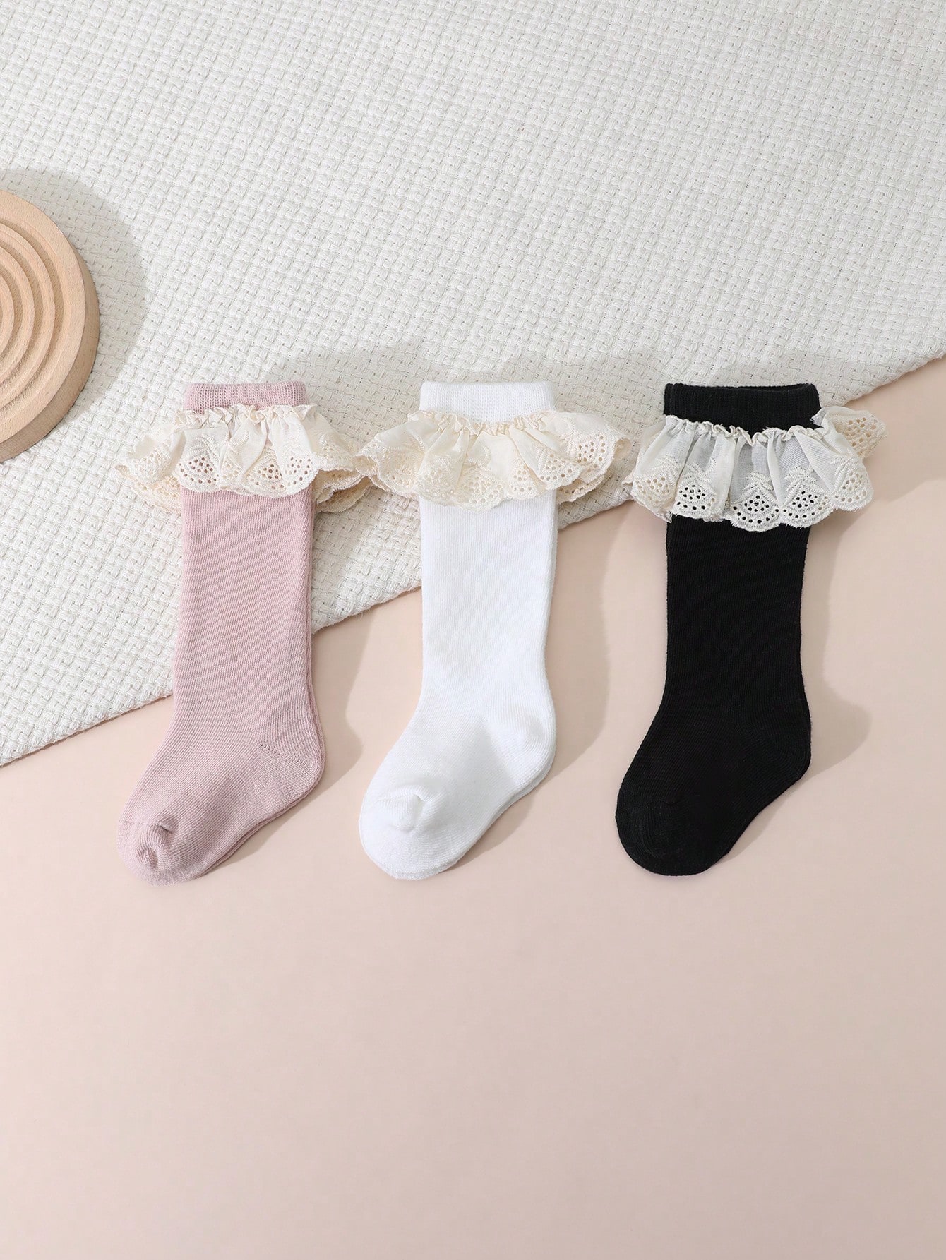 3Pairs Toddler Girls Lace Ruff - đánh giá và giá Baby Sock Oximeter