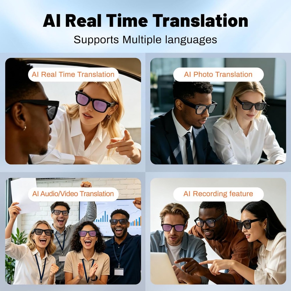 AI Translation, Bluetooth Call - đánh giá và giá Smart Glasses Lens