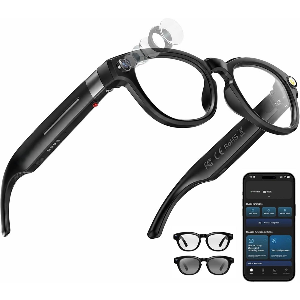 Smart Glasses: 4K Camera, Blue - đánh giá và giá Smart Glasses Lens