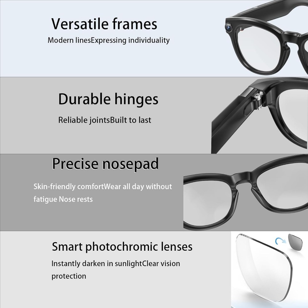 Smart Glasses: 4K Camera, Blue - đánh giá và giá Smart Glasses Lens