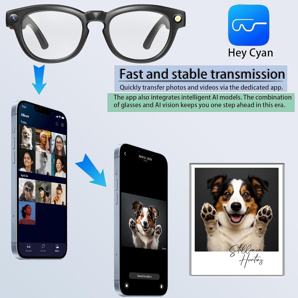 Smart Glasses: 4K Camera, Blue - đánh giá và giá Smart Glasses Lens
