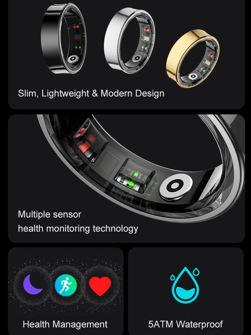 2026 Smart Ring R09 5ATM Water - đánh giá và giá Temperature Ring Skin